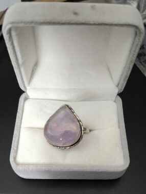 Sterling Teardrop Amethyst Ring